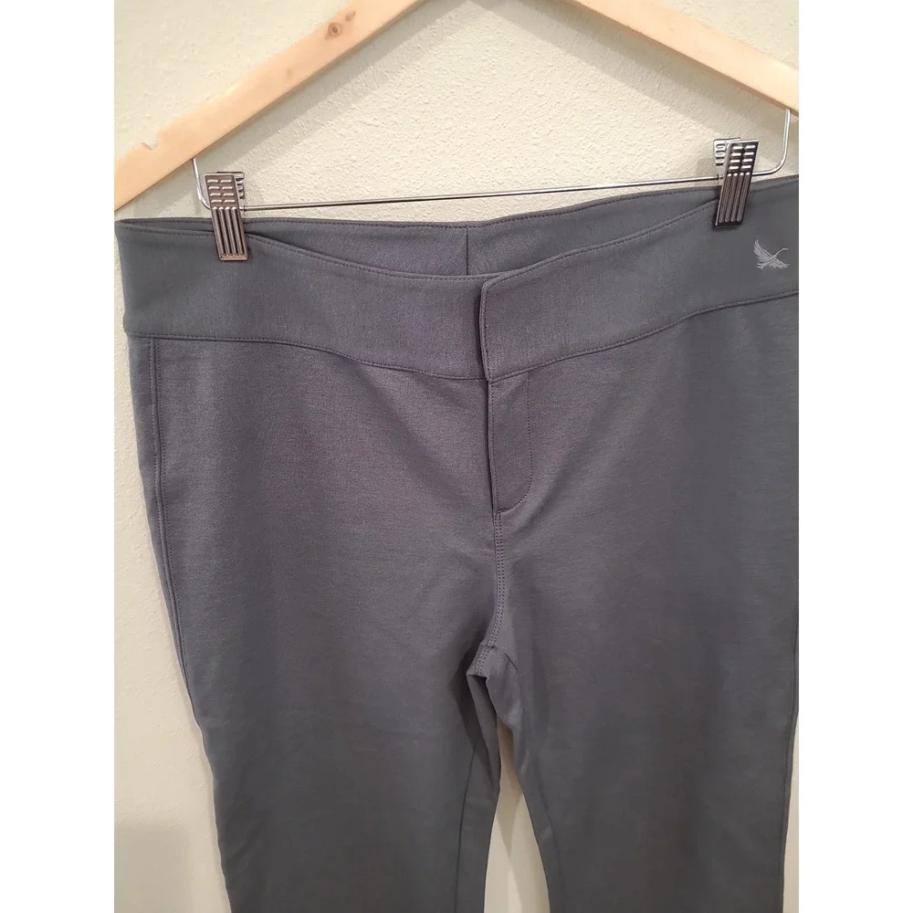 Eddie Bauer Women SZ 10 Grey Ponte Knit PANT stretchstraight‎ leg work casual